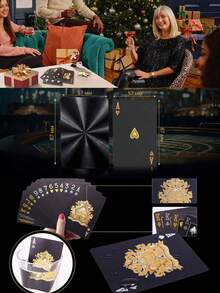1 bộ bài nhựa chống nước, bài poker đen tuyền chuyên nghiệp, bài tây tiêu chuẩn dành cho chơi game trên máy tính để bàn hiện đại. - Nhiều màu - Xem 7