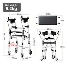 Andador con apoyo para el antebrazo con asiento y frenos, ruedas giratorias de 360°, altura ajustable, ayuda para la movilidad plegable y ligera de aleación de aluminio para personas mayores y ancianos, asistencia para caminar portátil, montaje sin herramientas - Modelo de gama alta (con frenos y asiento de cuero) - Ver 13