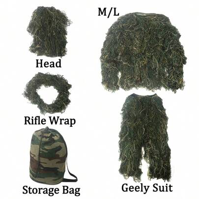 Camouflage Ghillie Suit Woodland Hunting Camouflage Ghillie Adult Costume