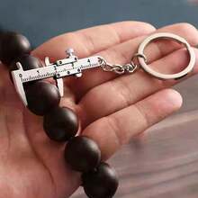 Silver Fashion Mini Vernier Caliper Keychain, Zinc Alloy 3D Moving Precision Micro Pocket Vernier Caliper Key Ring, Car Key Fob, Caliper Size Measurement - Vernier Caliper Keychain - View 5