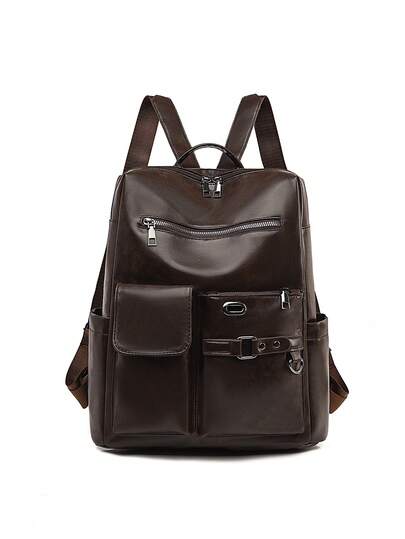 LECEY 1 chiếc balo nữ thời trang tối giản, thiết kế phối ghép độc đáo, dung tích lớn, phù hợp cho du lịch ngoài trời và sử dụng hàng ngày.