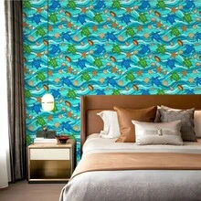 Hình dán tường PVC họa tiết rùa, sao biển và sóng biển, trang trí phòng khách, lối vào nhà. - 60039+XHQZ - Xem 5