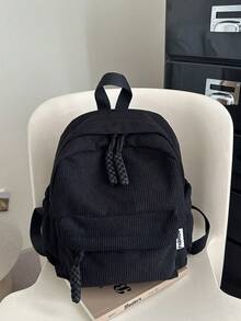 1pc New Minimalist Backpack, Casual Simplistic Fashion. Featuring Zipper Design, Adjustable Shoulder Straps, Suitable For Teenagers, Shopping, And Travel. Can Easily Fit Daily Essentials, A Versatile Stylish Item For Various Occasions. The Backpack Is Highly Applicable And Also Makes An Excellent Gift For Friends. - Multicolor - View 7