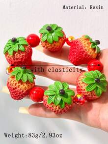 1 chiếc vòng tay hạt cườm hình trái cây 3D mới, trang sức hình trái cây phong cách Y2K mùa xuân, phụ kiện tối giản ngọt ngào phù hợp cho phụ nữ trong kỳ nghỉ hè. - Nhiều màu A - Xem 3