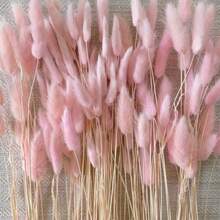 30~240 piezas Hierba de cola de conejo artificial multicolor de 17 pulgadas, tallos de hierba de cola de conejo artificial para decoración del hogar, adecuados para arreglos florales de estilo bohemio, manualidades DIY, decoración del hogar, cocina y bodas, decoración navideña - Rosa Pálido - Ver 3
