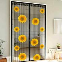 Magnetic Mosquito Net Door Curtain, Summer Mesh Screen Door For Home, Bedroom, Kitchen, No Drilling Required - Sunflower - View 1