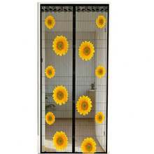 Magnetic Mosquito Net Door Curtain, Summer Mesh Screen Door For Home, Bedroom, Kitchen, No Drilling Required - Sunflower - View 3