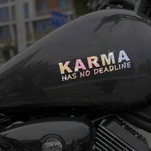 1 pieza Pegatina dorada vibrante con la frase "Karma Cycle Endless". Esta calcomanía de vinilo brillante y creativa es adecuada para aplicar en automóviles, camiones, motocicletas y computadoras portátiles. - A - Ver 4