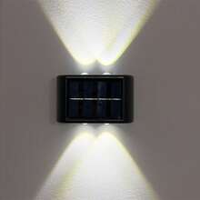 2/4/6/8 piezas Luces de pared solares de alta eficiencia, iluminación con sensor automático, lámparas LED rectangulares IP44 para exteriores, iluminación de paisaje para patio y pared exterior - 4 LED - Ver 3