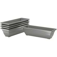 Set Of 5 Stackable Plastic Flower Pots, 59 X 21 X 16 Cm, Weather-Resistant, Suitable For Indoor And Outdoor Use, Grey - B - 查看 8