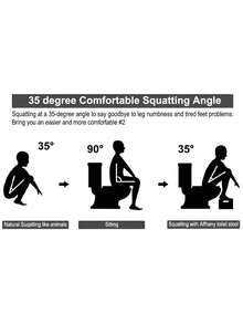 1pc Minimalist White Plastic Toilet Stool, Bathroom Assist Squatting Stool - White - View 6