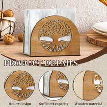 Wooden Tissue Box Holder, Suitable For Decoration In Restaurants, Bars, Hotels, Home Kitchen Countertops - C - View 7