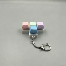 1 pieza Llavero con botón de cubo de macarrón, juguete antiestrés, regalo creativo - Multicolor - Ver 9