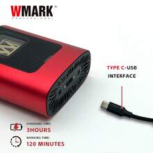 Máy tỉa râu chuyên nghiệp WMARK 10000 vòng/phút, máy cạo râu điện có đế sạc, máy cạo râu công suất cao bằng kim loại dành cho nam giới, máy cạo râu kiểu chuyển động tịnh tiến NG-XS1 - Nhiều màu - Xem 4