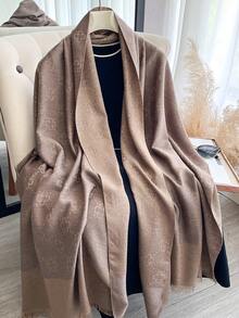 1 chiếc khăn choàng cổ họa tiết cỏ ba lá thanh lịch, chất liệu jacquard, chỉ vàng, đa năng dùng trong phòng điều hòa, áo khoác ngoài mùa xuân/thu, phụ kiện thời trang phù hợp cho mặc hàng ngày, đồ dùng cần thiết khi đi du lịch, khăn tắm biển. - Nhiều màu - Xem 12