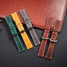 Quick Release Crazy Horse Leather Watch Band For Women Men 18mm 20mm 22mm 24mm Durable Genuine Leather Replacement Strap - Mouldless - View 9