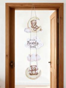 Conjunto de 1 decoração de porta de papel com tema de urso marrom para chá de bebê, decoração para festa de chá de bebê, festa temática de revelação de gênero, menino ou menina, decoração de porta de papel para chá de bebê, banner para pendurar com design de ursinho de pelúcia "Mal podemos esperar", decoração de fundo para festa de recém-nascido, decoração para pendurar na porta, adereços para fotografia, artigos para festa de chá de bebê, decoração para festa de aniversário com tema de ursinho de pelúcia, presente para chá de bebê, lembrancinha de festa - Urso pardo - Ver 9