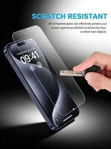 2pcs Applicable To Apple Models HD Tempered Screen Protector, 1:1 Restoration Of HD Picture Quality, Scratch-Resistant, Shatterproof, Durable, Applicable To Apple X/XR/11/12/13/14/15/16/16 Plus/16 Pro/16 Pro Max/16e/17/17 Air/17 Pro/17 Pro Max/17e Full Series - Clear - View 2