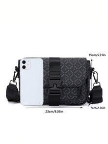 1pc All-Season Allover Print Flap Cover Messenger Bag For Men, Portable Shoulder/Crossbody Bag Suitable For Work, School, Shopping, Travel, Great Gift For Father's Day ,Fathers Day Gift ,City Bag - Multicolor - View 4