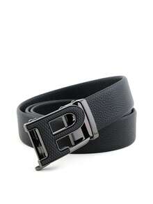 beaytar 1pc Minimalist Letter P Buckle Belt, Multi-Color Options, Exquisite Embossed Leather Men's Waist Belt - Multicolor - View 14