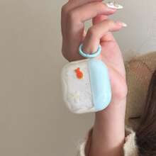Fashionable Creative Transparent Goldfish & Star + Hoop Earphone Case Suitable Compatible With Airpods Pro 3, New Pro 2, Cute Apple 4 Minimalist 3, Personalized 1/2 Earphone Case For Women - Light Blue - View 5