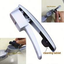 1 cái dụng cụ ép và băm tỏi 2 trong 1, máy nghiền tỏi đa năng, dụng cụ nhà bếp bằng hợp kim nhôm kèm miếng lau màu đen. - Nhiều màu - Xem 3