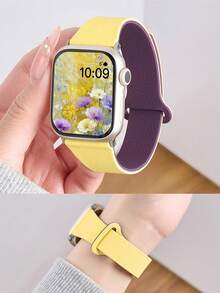 1条男女通用荔枝纹硅胶磁吸表带，兼容 42mm、38mm、40mm、41mm、44mm、45mm、46mm、49mm，时尚智能手表替换表带，适用于Series Ultra2、Ultra SE2、SE 11、10、9、8、7、6、5、4、3、2、1 - 彩色 - 查看 6