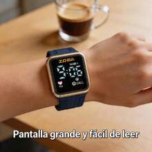 ZOEA Sports Smartwatch With Breathable Perforated Strap + Square Touchscreen + Fitness Style + Daily/Sport Use + Smartwatch - Biru - View 4