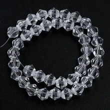 1串3-8毫米奥地利水晶玻璃珠，非常适合DIY珠宝、手链、项链和工艺品制作，项链制作，DIY珠宝制作，精致小巧的珠子，高品质玻璃，精湛工艺，串珠材料，珠宝珠子，DIY爱好者，串珠工匠 - 透明款式 - 查看 14
