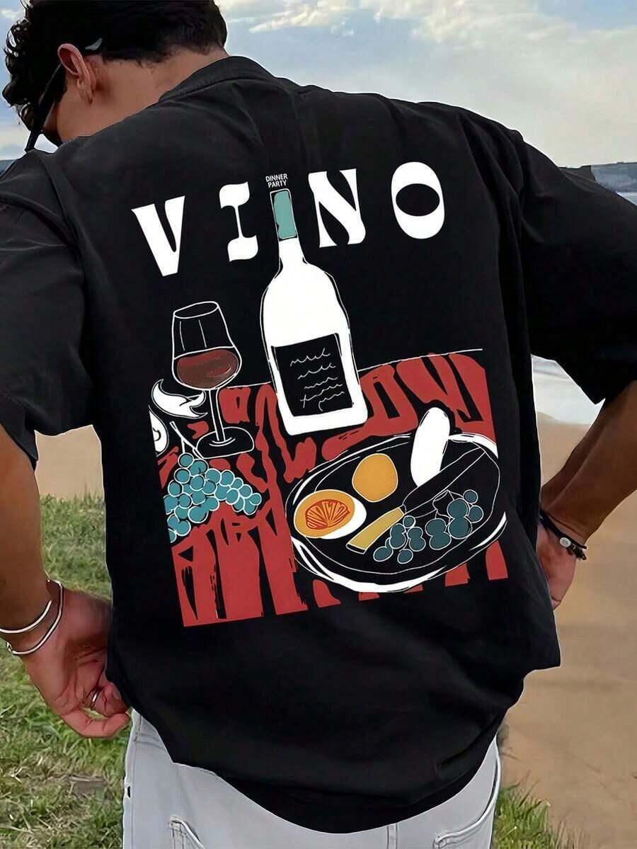Summer Tops: 1 Men's Graphic Print T-Shirt, Summer Beachwear, Soft-Fit Short-Sleeved T-Shirt. This Men's T-Shirt Has A Casual, Vacation-Style Design And Is Perfect For Beach Trips As Well As Everyday Wear. - White - View 1