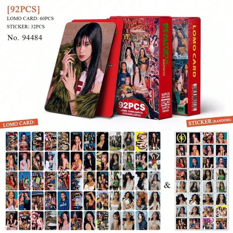 92pcs KATSEYE Girl Group Comeback Album "BEAUTIFUL" LOMO Cards, Suitable As Holiday Gifts, Fun And Cute Gifts, Birthday Gifts, Easter Gifts, Halloween Gifts, Christmas Gifts, Party Gifts, KATSEYE Light Stick, Photocard, K-Pop, KATSEYE Photocard - Card - View 1
