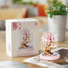 DIY Creative Cherry Blossom Tree House Eternal Flower Assembled Building Blocks Student Toy Gift For Girls - Multicolor - View 3