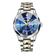 Men's Luxury Watch With Large Dial, Luminous Hands & Dual Date Display - Analog Wristwatch, Stainless Steel Suitable For Business, Professional & Casual Attire - Golden Watch For Men - Golden and Silvery - View 8