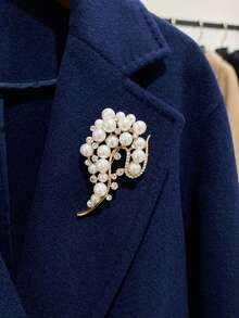 Broches fleuries de perles à la mode - épingles de revers élégantes pour femmes, accessoires de bijoux unisexes pour les fêtes décontractées / cadeaux pour amis, décorations - fleur de perle - Voir 8