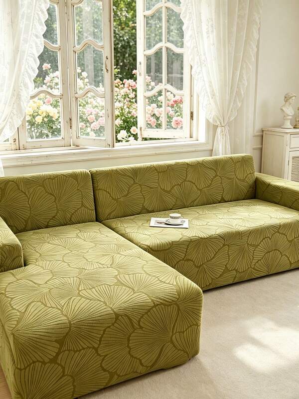 1 bộ bọc ghế sofa co giãn màu xanh ô liu họa tiết vỏ sò, chất liệu polyester chống bụi, chống trượt, dày dặn, kiểu dáng hiện đại Bắc Âu, phù hợp với sofa 1/2/3/4 chỗ ngồi, đặc biệt thích hợp cho trang trí sofa mùa thu/đông. Không bao gồm vỏ gối.