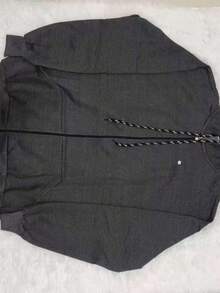 R&S Men's Plus Size Basic Plain Fleece Sweatshirt (Sizes G1, G2, G3) With Hood, Zipper, And Pocket - 深灰色 - 查看 2