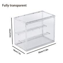 1pc Transparent Toy Display Cabinet, Cartoon Character Model Collection Storage Box, Dust-Proof Display Rack - Transparent - View 15