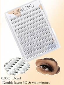240 chiếc/hộp, 12D, độ cong C+D, độ dày 0.05mm, hai lớp, hiệu ứng ba chiều, mi giả dạng chùm, mi nối dạng quạt, mi nối dạng quạt thân nhọn, dễ mang theo, thích hợp cho tiệc tùng và du lịch, mi giả được cấy thủ công, chất lượng salon thân thiện với người mới bắt đầu, tự nhiên và mềm mại. - Xem 2