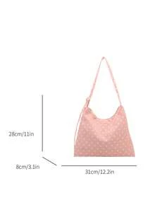 Spring New Arrival Niche Design Casual Women Large Capacity Tote Bag, College Student Shoulder Bag - Pink - View 3