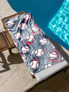 1 pieza Toalla de playa con tema de béisbol para niños, manta de playa extra grande de microfibra súper suave, toalla de baño súper absorbente, adecuada para viajes, piscina, buceo, surf, yoga, camping, disponible en varios tamaños, accesorios de playa para playa, piscina, viajes, camping, yoga - Multicolor - Ver 9