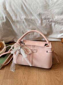 Túi xách nhỏ thời trang, túi đeo vai sành điệu mùa xuân mới dành cho nữ, túi vuông đeo chéo thanh lịch tiện dụng đi làm. - Hồng - Xem 5