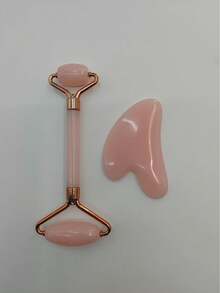 2pcs/Set Papan Gua Sha Warna Pink, Roller Pijat Pengikis Tubuh, Alat Pijat Kecantikan Pengencang Wajah (Bahan Produk: Plastik Resin ABS, Bukan Giok) - beraneka warna - View 13