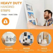 30pcs Large Picture Hanging Strips, Heavy-Duty & Removable With Hooks And Loop Tape - No Image Damage, Acrylic Frame Adhesive For Creative Youngsters' Room Decor & Christmas Ornaments - 30pcs - View 7