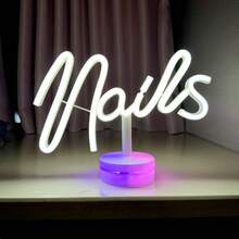 1pc Nails Neon Light Sign, USB Or Battery Powered, Nail Neon Light Sign, Fragrance-Free, Suitable For Nail Salons, Beauty Rooms, Bedrooms, Hair Salons, Indoor And Outdoor Use, Bars, Valentine's Day, Children's Day, Mother's Day, Christmas And Other Holidays Decoration, Perfect Gift For Birthday And Christmas - White - View 23
