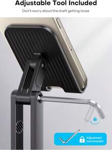 1 giá đỡ điện thoại bằng kim loại có thể gập lại, giá đỡ máy tính bảng xoay 360°, giá đỡ điện thoại để bàn có thể điều chỉnh, phù hợp với mọi loại điện thoại thông minh. - Đen 1 cái - Xem 7