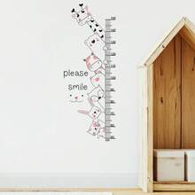 3pcs Height Chart Wall Stickers With Animals,Self-Adhesive , Suitable For Bedroom And Living Room, Bedroom, Dining Room, Study, Bathroom, Glass Decoration And Embellishment - A - View 5