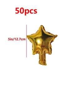 50pcs Gold Star Balloons, 5 Inch Gold Star Foil Balloons, Suitable For Birthday Party, Anniversary, Wedding, Graduation Ceremony Decoration Balloons, Birthday Decoration, Shopping Mall And Store Opening, Event Wedding Venue Decoration, First Birthday Party, Wedding Store Decoration Balloons, Birthday Balloon Set, Birthday Decoration - Gold - View 5