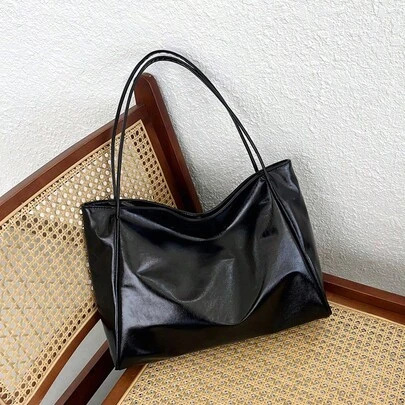 1pc Women's Large Capacity Tote Bag, Fashion Minimalist Versatile Handbag Shoulder Bag, Portable Lightweight Big Bag For Outdoor, Work