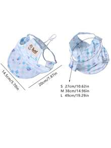 1pc Fashionable Cat Sun Hat, Pet Hat With Cute Print, New Style Face-Flattering Sun Protection Headwear For Cats - Multicolor - View 10