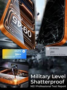 1pc 17 Pro Max 9H+ Tempered Glass Screen Protector, With Silk-Screened Black Frame, 10X Military-Grade Protection, Clear Color Reproduction, Full Coverage, Comfortable Long-Term Viewing, Anti-Shock And Anti-Drop. Also Suitable For IPhone 17Pro/17Air/17E/17/16PROMAX/16Pro/16plus/16E/16/15/14/13/12/11 And Other Models. Compatible With Phone Cases And Accessories. Essential For Daily Protection And High-Definition Viewing. - Clear - View 3